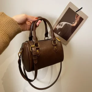Femmes Vintage Boston sac décontracté mode bandoulière femmes Style britannique poignée supérieure Simple femme sac à bandoulière pour fille