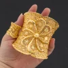 ensemble de bijoux exquis pour mariée, bracelet manchette et bague plaqués or, arabie saoudite, ensemble de bagues pour banquet