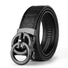 Ceinture en cuir véritable de haute qualité pour hommes, boucle automatique en alliage métallique de luxe, ceinture de taille pour hommes