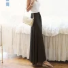 jupe maxi avec cordon de serrage à proximité réglable, taille haute, fente latérale, grand ourlet, jupe longue monochrome, jupe trapèze pour document