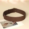 ceinture élégante en cuir suédé pour femmes, boucle en métal, taille haute, classique, vintage, large ceinture pour robe, jean et manteaux