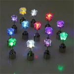 Boucles d&rsquo;Oreilles Carrées à LED pour Femme, Bijoux à la Mode, Cadeau de Noël, Rave Bar, ixde Mariage