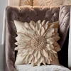housses de coussin décoratives beiges pour canapé, taie d'oreiller tournesol 3d, luxe, fait à la main, style bohémien, taupe