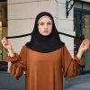 hijab musulman avec strass scintillants pour femme, couverture de dos, hijab, initié, jersey doux, turban, Écharpe islamique, solide, document instantané