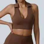 Gilet de sport Vêtements de yoga Dos nu Les deux épaules Débardeur de sport Soutien-gorge de sport antichoc avec bonnets amovibles intégrés Survêtements