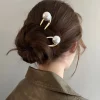Épingles à cheveux en perles coréennes en forme de u, épingles à cheveux en métal pour femmes et filles, bâtons pour chignon, accessoires de coiffure, cadeaux, nouvelle collection
