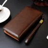 marque de luxe hommes pochette en cuir longue sac à main double fermeture éclair portefeuille d'affaires pour mari cadeau noir marron mâle décontracté sac pratique