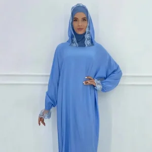 Femmes musulmanes dentelle Robe longue à capuche Abaya turquie caftan Djellaba Islam vêtements Robe arabe Caftan Jalabiya dubaï Abayas Robe