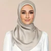 femmes hijab grand satin carré mode écharpe imitation soie cheveux emballage cadeau foulard couleur unie foulards