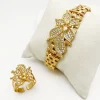 ytjx – ensemble de bijoux de mariage, collier ras du cou africain à grande fleur, bracelet en zircon fin, piercing, boucle d'oreille, bague plaquée or 18 carats