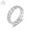 Bague en argent S925, bague de luxe blanche en Moissanite, ronde, taille brillante, plaquée or 14k 18k, bijoux de fête de mariage et de fiançailles, cadeau