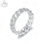 Bague en argent S925, bague de luxe blanche en Moissanite, ronde, taille brillante, plaquée or 14k 18k, bijoux de fête de mariage et de fiançailles, cadeau