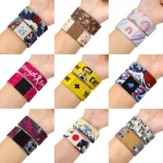 Bracelet à fleurs pour femmes et hommes, brassard de Sport, court, vagues artistiques, élastique, accessoires de Cosplay, cadeau