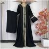 2025 nouveau dubaï dame robe élégante en mousseline de soie ouvert Abaya mode femmes robe vêtements islamiques femmes robe de soirée avec écharpe