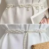 ceinture multicouche en perles pour robe, jupe, ceinture élastique, chaînes de taille en perles de 100cm, sangle réglable en imitation de perles