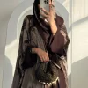 femmes abaya écharpe 2 pièces ensemble cardigan robe dubaï eid imprimé musulman marocain caftan fête jalabiya robes largos arabe longue robe