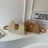 femmes sacs à bandoulière été tissé coquille femme vacances sac fourre tout à la main mode décontracté simple élégant dame sac de paille