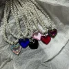 Collier élégant avec pendentif en forme de cœur d&rsquo;amour pour femmes, bijoux Y2K, ras du cou en perles d&rsquo;eau douce