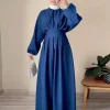 abaya robe arabe en lin pour femme musulmane, kaftan islamique modeste, vêtement de prière, ramadan, dubaï, turquie