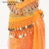 chaîne de taille de danse du ventre, ceinture de danse indienne bollywood avec pièces métalliques, écharpe de hanche rouge, accessoires de danse pour enfants pour filles