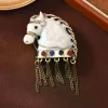 Broches Vintage cheval en strass pour femmes, glands unisexes, épingles cheval du zodiaque, sac à dos de fête de Banquet, cadeaux, accessoires bijoux