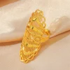 grande bague exagérée en or pour femme, document élégant, mariée, anniversaire, mariage, fiançailles, jour de léon, bijoux fins, cadeaux