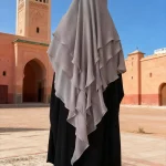 Long Khimar femmes musulmanes Hijab prière Eid 3 couches en mousseline de soie 2025 Hijabs foulard châle voile longue trois couches Djellaba Niqab