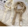Écharpe longue et étroite pour filles, couleur unie, à la mode, décorative, polyvalente, hiver, printemps, automne, accessoires de protection contre la chaleur