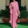 Abaya musulman pour femmes robes de soirée 2025 caftan à lacets marocain dubaï Ramadan Abayas Islam robes arabe longue Robe Jalabiya