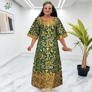 H & D robes africaines pour femmes vêtements traditionnels broderie tenues imprimées Robe Bubu Abayas Robe caftan Boubou Djellaba 2025 H & D robes africaines pour femmes vêtements traditionnels broderie tenues imprimées Robe Bubu Abayas Robe caftan Boubou Djellaba 2025