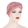 hijabs musulmans pour femmes et filles, foulard en tissu doux à paillettes, perles appropriées, chapeaux roses et noirs, casquettes légèrement extensibles, nouvelle collection