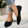 chaussures pour femmes bout pointu chaussures plates couleur unie tricoté femmes mocassins respirant sans lacet chaussures concepteur peu profond chaussures décontractées