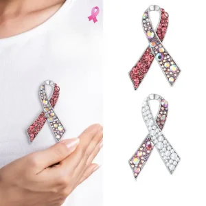 Broches de ruban de sensibilisation en strass pour femmes, épingle à revers, robe, bijoux de fête, accessoires cadeaux
