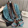 design satin soie châle hijab écharpe femmes mode été crème solaire plage étole enveloppes bufanda femme foulard echarpe nouveau