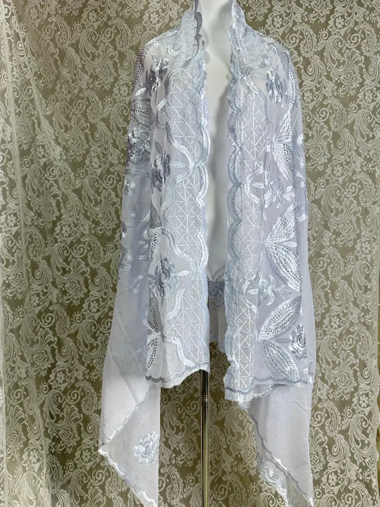 Écharpes et châles en dentelle à motifs floraux ethniques, hijab africain en coton pour musulmans, écharpe en jersey froissé colorée, 2m x 1m, bon marché, vente en gros