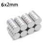 100 pièces/lot 6x2mm aimants ronds forts pour réfrigérateur, bricolage, construction, scientifique, artisanat, éducation 6*2mm