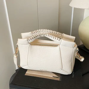 Sac à main noir pour femmes, sac classique à motif Lichee, sac à bandoulière de qualité, pochette en cuir Pu, fourre-tout de grande capacité