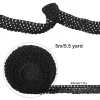 5.5 yards 1.7 "de large élastique crochet bandeau ruban crochet extensible garniture tissu pour cheveux accessoires haut tubulaire, noir
