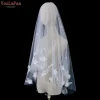 youlapan v122 voile de mariage avec couverture du visage voile de pétale de perle voile de mariée de mariage 3d organza fleurs bords coude longueur voile