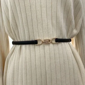 Ceinture de Luxe en Métal Fin pour Femme, Couleur Or, Accessoire à la Mode, pour Robe en Jean, 2024