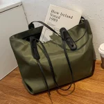 Sac à main pour femmes en Nylon grande capacité sac sous les bras avec fermeture éclair sacoche sac à main couleur unie pour le travail voyage Shopping Shopper sac