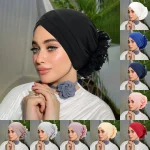 Femmes musulmanes Hijab Cancer chimio casquettes fleur Turban casquette perte de cheveux foulard à la mode dames Hijabs Bonnet chapeaux