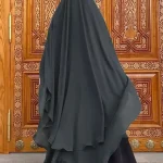 Eid mousseline de soie gris noir blanc Khimar Abaya dubaï luxe Islam musulman Hijab robes pour femmes Jilbab Kebaya Niqab Musulmane Femme