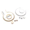 ensemble de bijoux de mariée, collier, bracelets, bague, boucles d'oreilles, super magnifique, luxe, brillant, à la mode, cadeau de fête, 4 pièces/ensemble