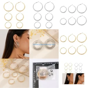 Boucles d&rsquo;oreilles créoles contemporaines, bijoux tendance, grandes petites boucles d&rsquo;oreilles élégantes pour les amoureux