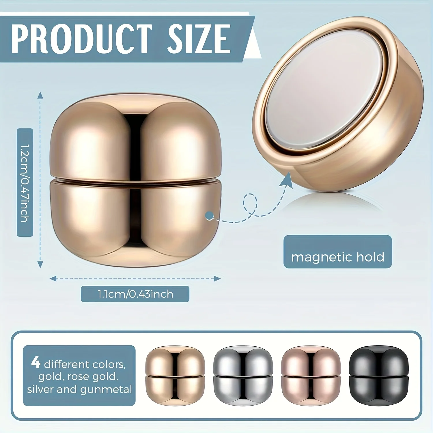 Épingles magnétiques pour foulard pour femme, aimants pour vêtements polyvalents, clips circulaires, ensemble de 4 pièces