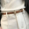 Ceinture pour femmes minimaliste à la mode ceinture mince haut de gamme authentique décontracté polyvalent aiguille bouton ceinture avec jupes jean dame ceintures nouveau