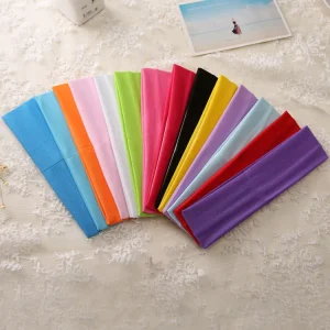 Bandes de cheveux extensibles pour sport, Yoga, couleur unie, Tennis, bandeaux élastiques, Fitness, couvre-chef pour femmes, accessoires pour cheveux, vente en gros
