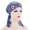 femmes musulmanes imprimer pré attaché hijab chimio casquette chapeaux intérieurs élastique cancer bonnets bandana perte de cheveux sous écharpe bandeau écharpe turban