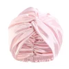 bonnet turban soyeux croisé sur le front pour femmes, bonnet en satin double couche, chapeau de nuit, couverture de cheveux pour dames, bonnet de sommeil